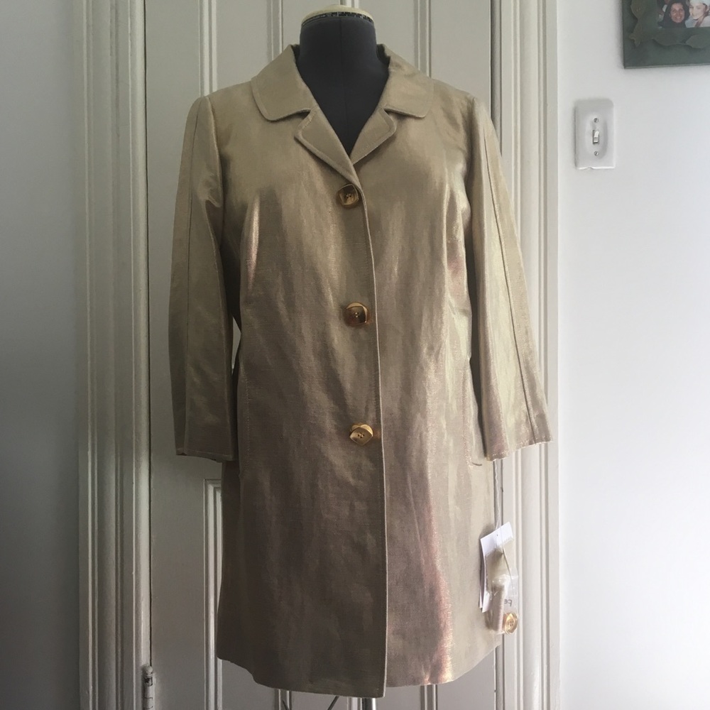 Gorgeous GOLD Spring coat sz 14 Per Se (Carlisle)
